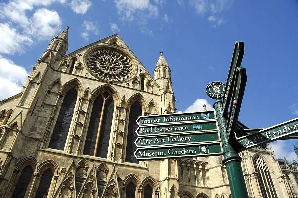 Europe, England, Yorkshire, York. York Minster, largest Gothic cathedral north of Alps