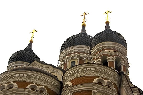 Europe, Estonia, Tallinn. Domes of Alexander Nevsky Cathedral. Credit as: Nancy