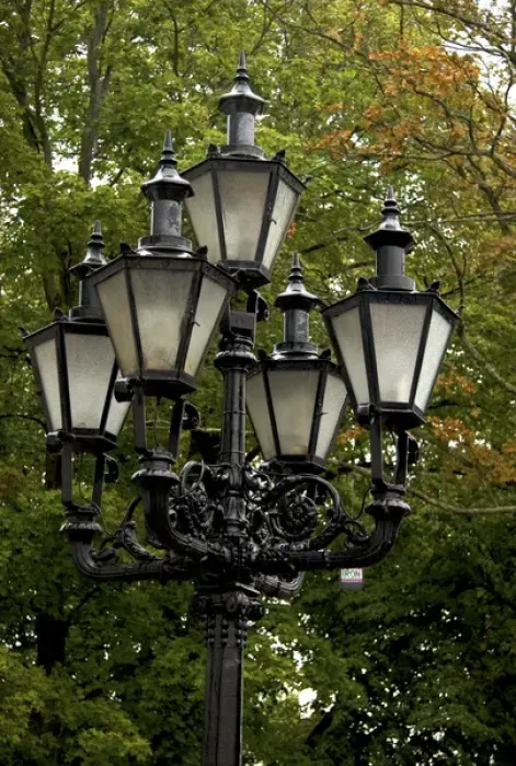 Framed Print : Europe, Estonia, Tallinn. Street lamp detail
