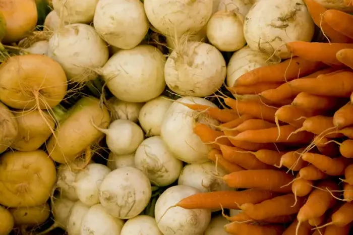 Framed Print : Europe, Finland, Helsinki. Produce at an outdoor market