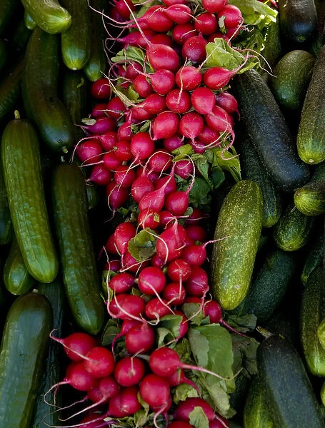 Europe, Finland, Helsinki. Produce at an outdoor market