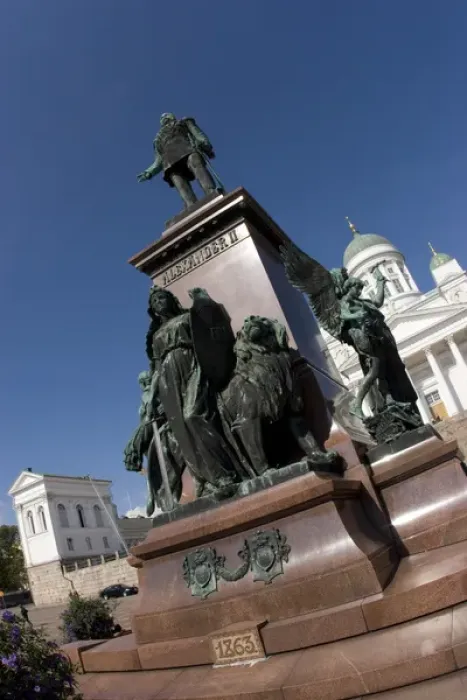 Framed Print : Europe, Finland, Helsinki. Senate Square with statue of Emperor Alexander II Framed Print : Europe, Finland, Helsinki. Senate Square with statue of Emperor Alexander II