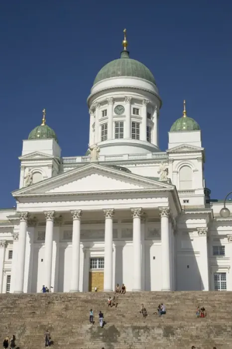 Framed Print : Europe, Finland, Helsinki. View of the Lutheran Cathedral (Tuomiokirkko ). Credit as