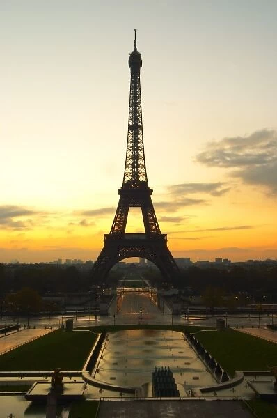 Europe, France. The Eiffel Tower in Paris in early morning