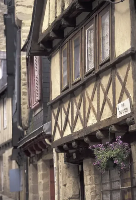 Framed Print : Europe, France, Brittany, Finistere Quimper; Old Town; half-timbered buildings