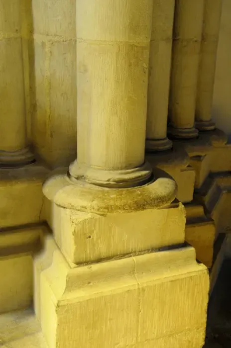 Framed Print : Europe, France, Burgundy, Nievre, Nevers. Stone column in yellow light, Nevers Cathedral Framed Print : Europe, France, Burgundy, Nievre, Nevers. Stone column in yellow light, Nevers Cathedral