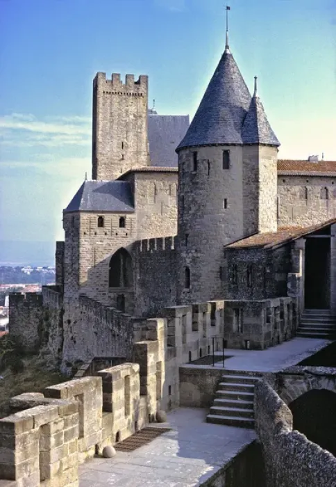 Framed Print : Europe, France, Carcassonne. Walking the city walls in Carcassonne, Dept. Aude, France Framed Print : Europe, France, Carcassonne. Walking the city walls in Carcassonne, Dept. Aude, France