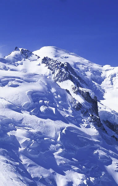 Europe, France, Chamonix. Mt. Blanc as seen from l Aiguille du Midi