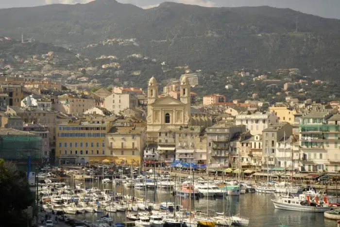 Framed Print : Europe, France, Corsica, Bastia. Main city on Cap Corse. Vieux Porte (Old Port)