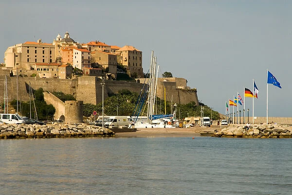 Europe, France, Corsica, Calvi. Genoan Citadel built in 16th century on granite promontory