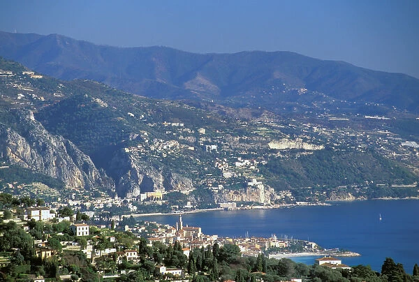 Europe, France, Cote D Azur, Menton. Coastal view