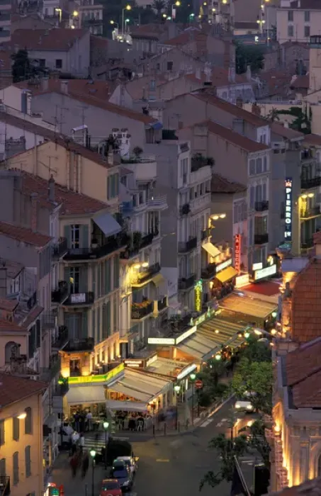 Framed Print : Europe, France, Cote D Azure, Cannes. Overview of Rue Faure Framed Print : Europe, France, Cote D Azure, Cannes. Overview of Rue Faure