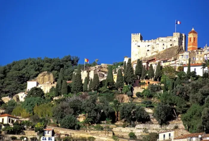 Framed Print : Europe, France, Cote D Azure, Roquebrune. Castle on hill Framed Print : Europe, France, Cote D Azure, Roquebrune. Castle on hill