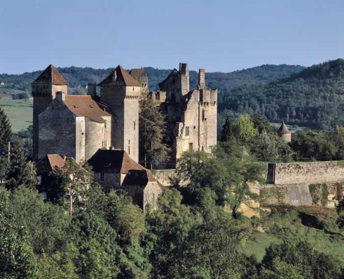 Framed Print : Europe, France, Curemonte. The towers of Curemonte Castle catch the late afternoon Framed Print : Europe, France, Curemonte. The towers of Curemonte Castle catch the late afternoon