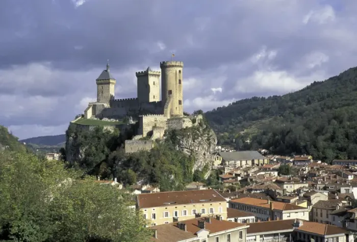 Framed Print : Europe, France, Foix, Ariege, Pyrenees. Chateau Comtal