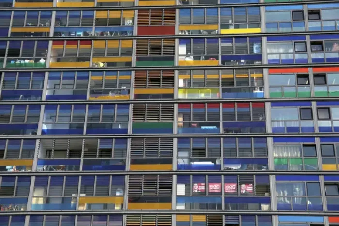 Framed Print : Europe, France, Lille. Colorful windows of the apartments adjacent to Lille Station Framed Print : Europe, France, Lille. Colorful windows of the apartments adjacent to Lille Station
