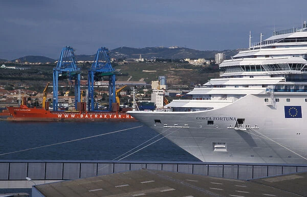 Europe, France, Marseilles, cruise ship in La Joliette port