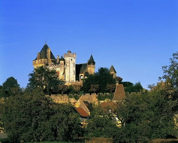 Europe, France, Montforte. The medieval castle at Montforte in the Dordogne Valley in France