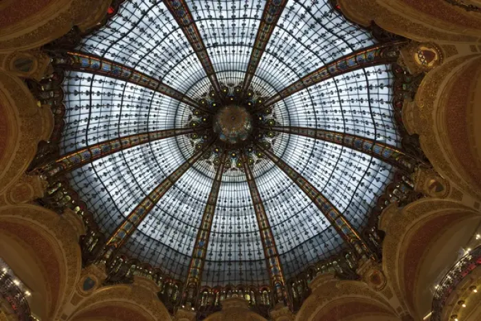 Framed Print : Europe, France, Paris. Ceiling of Galeries Lafayette department store. Credit as Framed Print : Europe, France, Paris. Ceiling of Galeries Lafayette department store. Credit as