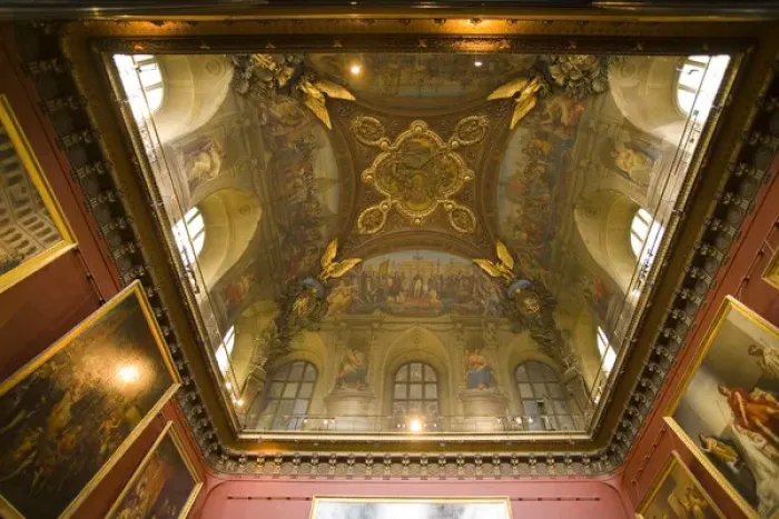 Framed Print : Europe, France, Paris. Ceiling detail in a room of the Palace of Versailles. Credit as Framed Print : Europe, France, Paris. Ceiling detail in a room of the Palace of Versailles. Credit as