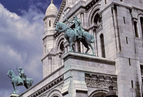 Europe, France, Paris. Esquestrian statues of Joan of Arc and Saint Louis preside