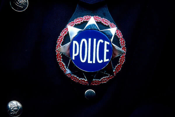 Europe, France, Paris. French police officers badge