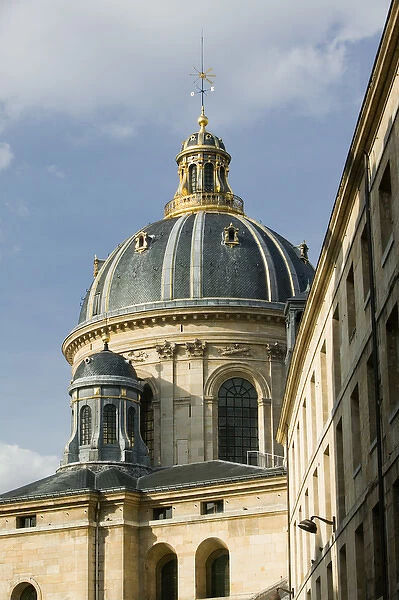 Europe, France, Paris, Left Bank: Dome of the Institut de France (rue Mazarine)