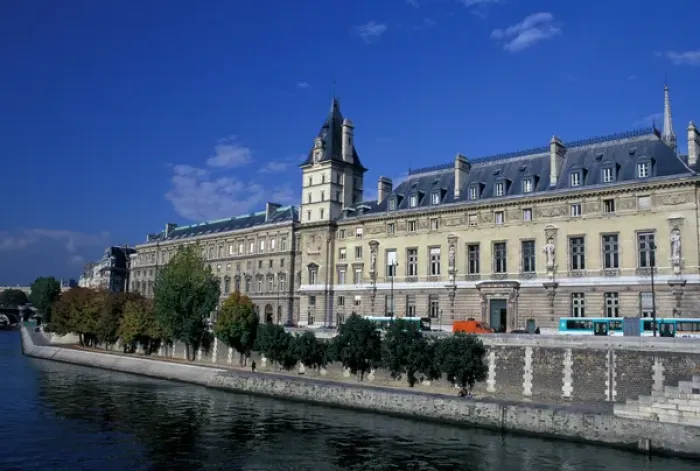 Framed Print : Europe, France, Paris. Palais de Justice from Pont St. Michel Framed Print : Europe, France, Paris. Palais de Justice from Pont St. Michel