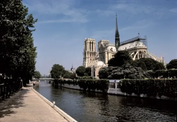 Framed Print : Europe, France, Paris. The Seine River, part of a World Heritage Site, flows near