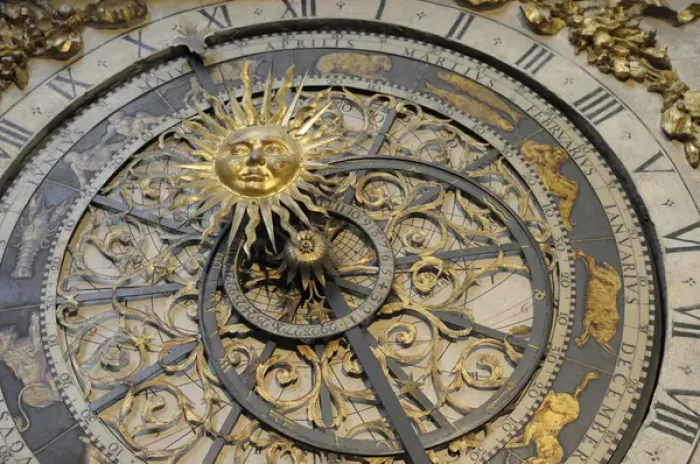 Framed Print : Europe, France, Rhone-Alpes, Lyon. Lyon astronomical clock, Cathedrale Saint-Jean-Baptiste