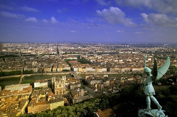 Europe, France, Rhone Valley, Lyon. View from L Observatoire