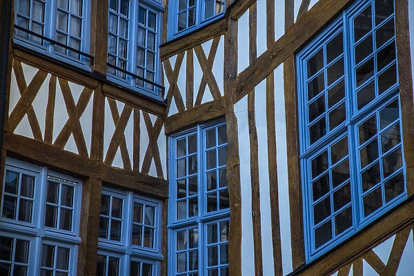 Europe, France, Rouen. Architectural building detail in the Old Town