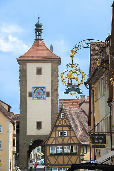 Europe, Germany, Baden-Wurttemberg, Rothenberg ob der Tauber, Rothenberg, clock tower