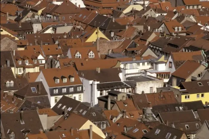 Framed Print : Europe, Germany, Baden, Wurttemberg, Heidelberg. Rooftops