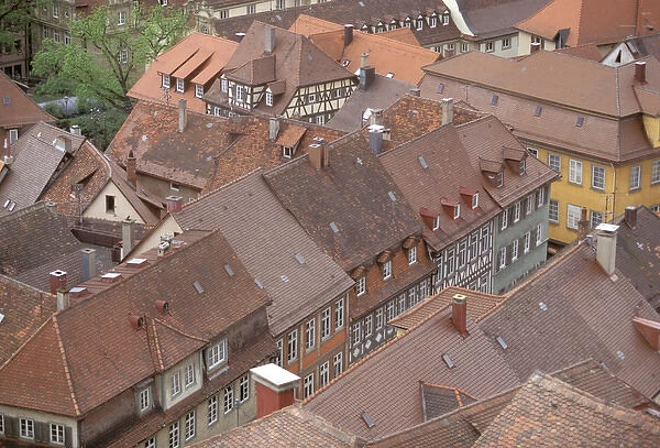 Europe, Germany, Baden, Wurttemburg, Heidelberg. Houses along Grosse Mantelgasse