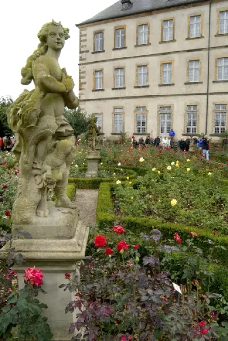 Framed Print : Europe, Germany, Bavaria, Bamberg, Rose garden of the new Bishops Residence Framed Print : Europe, Germany, Bavaria, Bamberg, Rose garden of the new Bishops Residence