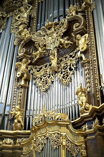 Europe, Germany, Bavaria, Passau, organ pipes, St. Stevens Cathedral