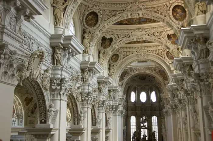 Framed Print : Europe, Germany, Bavaria, Passau, St. Stevens Cathedral interior