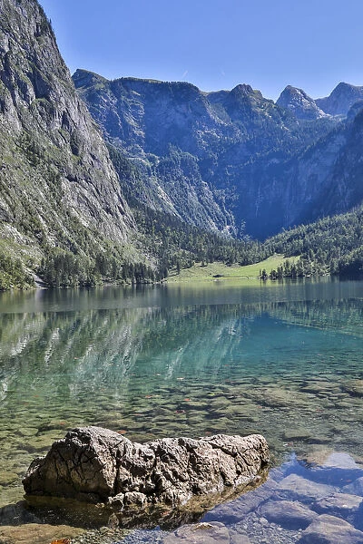 Europe, Germany, Bavaria, Schoenau am Konigssee, Lake Obersee