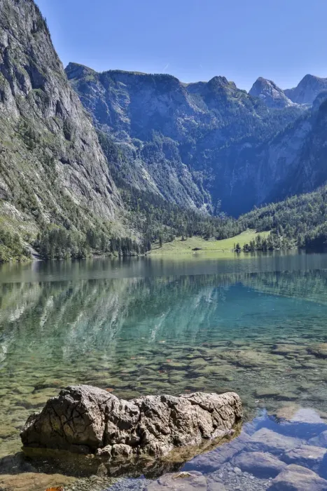 Framed Print : Europe, Germany, Bavaria, Schoenau am Konigssee, Lake Obersee Framed Print : Europe, Germany, Bavaria, Schoenau am Konigssee, Lake Obersee