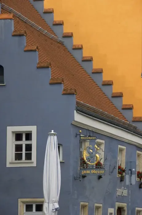 Framed Print : Europe, Germany, Bavaria, Straubing, step gabled roof Framed Print : Europe, Germany, Bavaria, Straubing, step gabled roof