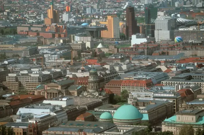Framed Print : Europe, Germany, Berlin. Potsdamer Platz, viewed from television tower Framed Print : Europe, Germany, Berlin. Potsdamer Platz, viewed from television tower