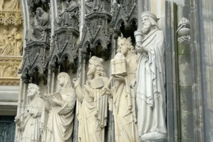 Framed Print : Europe, Germany, Cologne, Cathederal, Sculpture of Saints at entrance Framed Print : Europe, Germany, Cologne, Cathederal, Sculpture of Saints at entrance