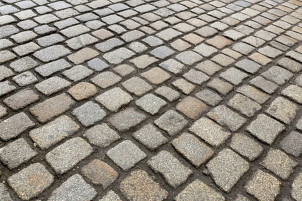 Europe, Germany, Dresden. Close-up up cobblestones