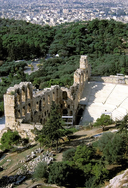 Europe, Greece, Athens, Acropolis. Theater of Herod Atticus (161 AD)