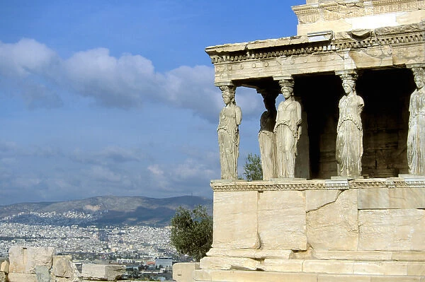 Europe, Greece, Athens, Acropolis. Erechtheion, Porch of the Caryatides