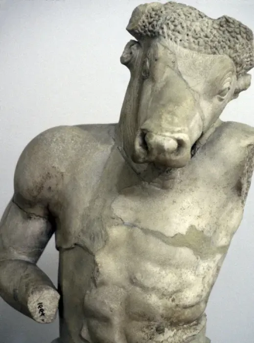 Framed Print : Europe, Greece, Athens. Classical era marble statue of a Minotaur in the National Framed Print : Europe, Greece, Athens. Classical era marble statue of a Minotaur in the National