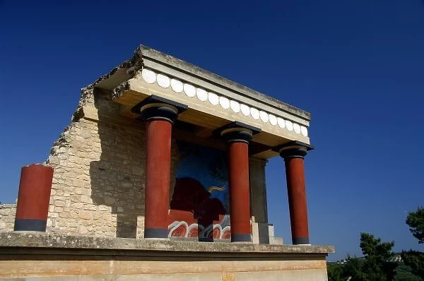 Europe, Greece, Crete (aka Kriti), Heraklion (aka Iraklion). Archaeological site of Knossos, c