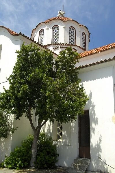 Europe, Greece, Crete (aka Kriti). Small village of Kato Aites, church