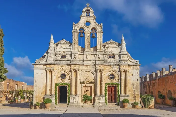 Framed Print : Europe, Greece, Crete, Rethymno. Venetian Baroque, 16th C. Eastern Orthodox Monastery. The Holy Monastery of Arkadi Framed Print : Europe, Greece, Crete, Rethymno. Venetian Baroque, 16th C. Eastern Orthodox Monastery. The Holy Monastery of Arkadi